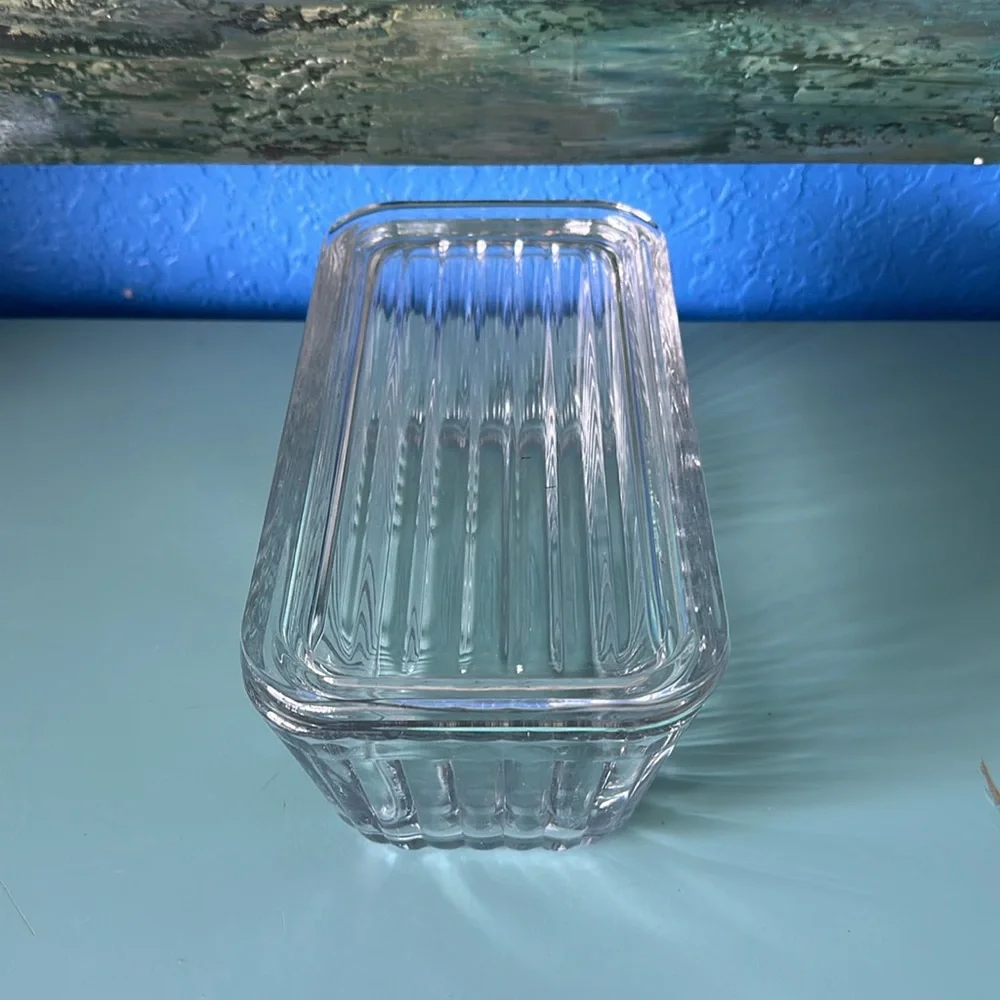 # Anchor Hocking Ribbed Glass Loaf Pan w/ Lid Vintage Design 8.5” X 4.5” - Picture 3 of 7